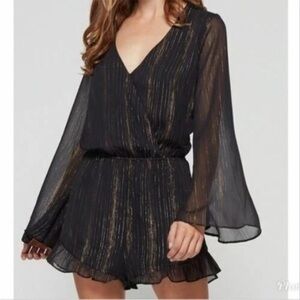 Black and gold Show Me your Mumu long bell sleeve romper